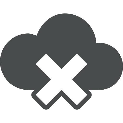 Cloud, cloud computing, error, rejected, sign icon
